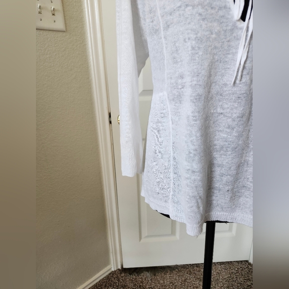 Vintage Y2k Juicy Couture White Peasant Tie Thin Knt Scoop Blouse Top S - Picture 10 of 11